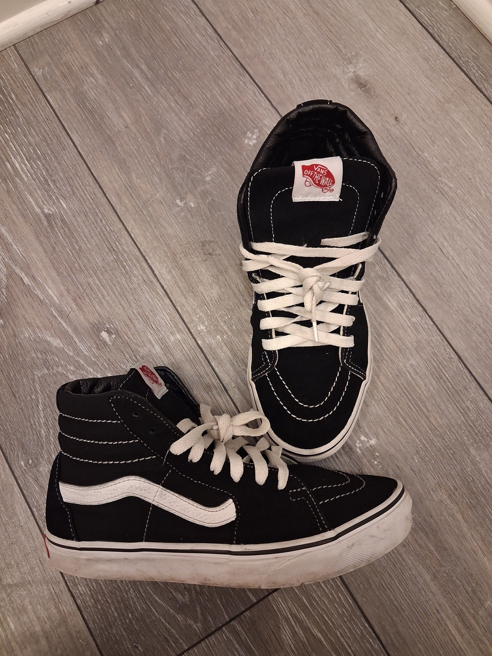 Vans Black and White Sk8-Hi Classic High-Top Sneakers